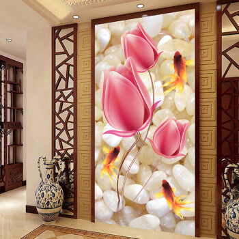 
                                        豪咖（HAOKA） 豪咖无缝壁画玄关背景墙布郁金香3D整张墙纸壁布走廊过道装饰画现代简约定制款 无纺布/平方米                