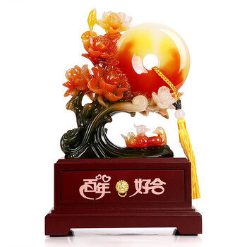 吉善堂 百年好合结婚礼物 首饰盒 实用婚庆礼品朋友鸳鸯摆件QY017 小号百年好合