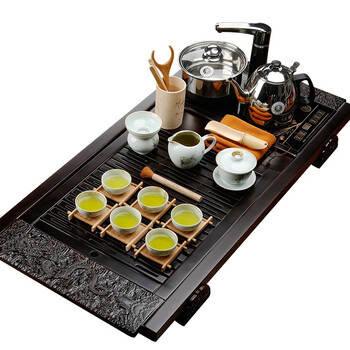 束氏青瓷窑变清心茶壶公道杯品茗杯整套茶具茶盘功夫茶具套装 003820