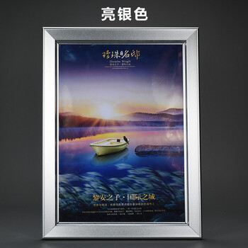 岱岳 铝合金海报框 开启式海报框 写真广告画框架 铝合金相框定做 亮银 60x90CM