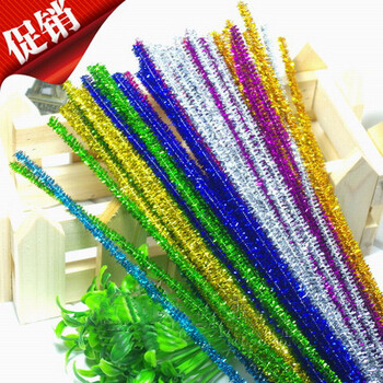 
                                        彩条 毛根  绒绒棒  艺术毛条 儿童玩具 玩具DIY（100条） 红色 100条装                