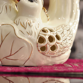 
                                        牧牛陶瓷 鸳鸯摆件 仿真花花瓶花艺 家居装饰品创意工艺品 婚庆新房摆件 新婚礼品 结婚礼物 鸳鸯花瓶+3束秋芙蓉 礼品包装                