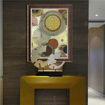 埃舍尔   组合抽象美式装饰画/客厅背景墙/玄关/卧室/餐厅【幽圆国色】 组合一套图 其他长方形尺寸