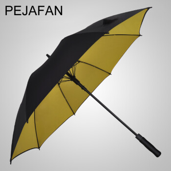 
                                                                                PEJAFAN高端雨伞男士超大商务伞双层加厚自动长柄伞双人大伞户外高尔夫伞超强防风防晒晴雨两用伞 130CM单层黑色                