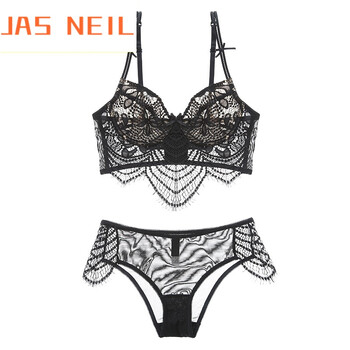 jas neil新品新款性感睫毛蕾丝薄款文胸诱惑镂空透明女士胸罩内衣