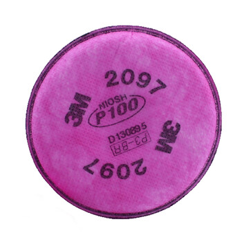 3M 2097 过滤棉 防有机蒸气异味颗粒物滤棉 防尘 防护面具滤片 P100 2097滤棉(5包)