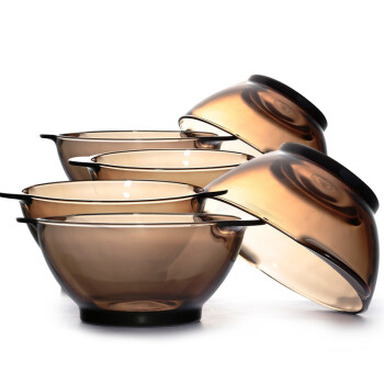 多莱斯 DURALEX2005C法国原装进口钢化玻璃咖啡色餐碗510ml（6个装）