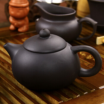 
                                        友荣 茶具茶盘 紫砂功夫茶具 青花冰裂白瓷茶具 茶具套装茶台茶托 实木茶盘 10宁静致远茶盘全黑紫砂茶具套装                
