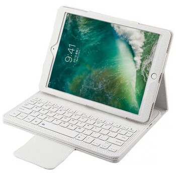 7英寸2017新ipad pro/air2/air蓝牙键盘保护皮套 白色 ipad air2/ipad