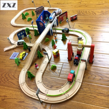 托马斯小火车木质轨道套装电动益智力玩具儿童男孩拼装模型 129片电动