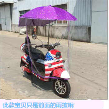 
                                        电动车遮阳伞遮雨披遮雨罩电动车遮阳雨棚透明雨披电动车伞挡风板 1.6米花边紫色雨披+卡子                