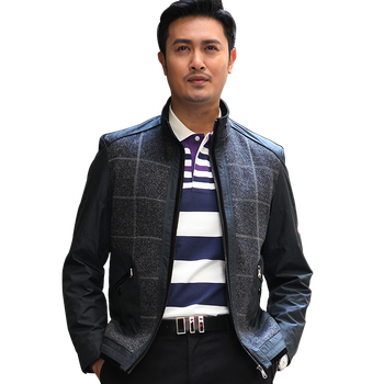 中老年男装夹克<em>男士商务</em>休闲<em>薄外套春秋</em>装 20