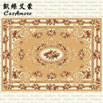 CasAmore现代欧式手工剪花客厅地毯 沙发茶几垫卧室床边大红地毯美式复古仿羊毛酒店大堂 18Y 500MMx800MM