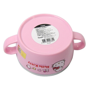 乐扣乐扣 Hello Kitty 不锈钢双耳隔热饭碗 儿童卡通汤碗 LKT475 粉色 180ml