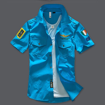 库威(cokwily) 衣服夏装空军一号男短袖军装工作服衬衫 修身制服半袖