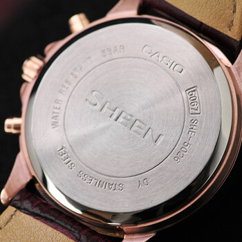 卡西欧(casio)手表 sheen系列she-5026三眼水钻女表 she-5026gl-7a
