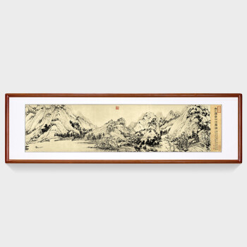 山水画客厅装饰画横版国画富春山居图办公室书房字画酒店招财挂画新