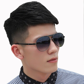 圣丹斯男士经典时尚防紫外线太阳镜男款蛤蟆镜男墨镜酷 枪灰色框双色