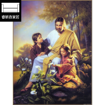 耶稣画像基督教画以马内利十字架装饰画耶稣牧羊天主教画教会礼品 10