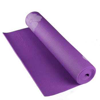 皮尔瑜伽 PVC6MM标准专业印花瑜伽垫环保健身垫防滑垫紫花  赠送背包