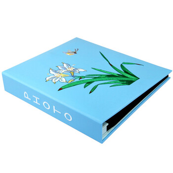 竹取相册创意礼品大容量6寸绣花创意礼品册/影集礼品册 蓝色 6寸360张