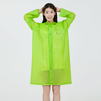 zuomee时尚EVA户外徒步成人半透明雨衣雨披 男女士长款 情侣款 磨砂白 无帽檐 L