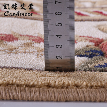 CasAmore现代欧式手工剪花客厅地毯 沙发茶几垫卧室床边大红地毯美式复古仿羊毛酒店大堂 18Y 500MMx800MM