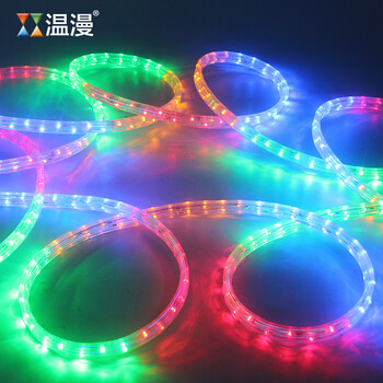 温漫led扁三线灯带 创意彩虹管跑马广告轮廓招牌环保透明防水 跑马效果---四彩段跳 48