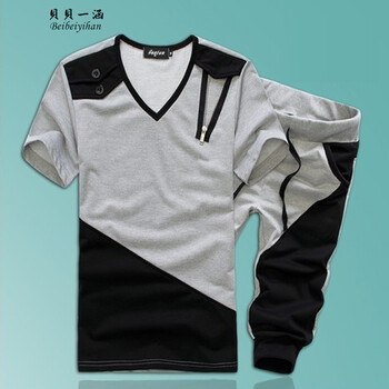 2014夏装新款男装休闲运动套装短袖T恤<em>上衣</em>小