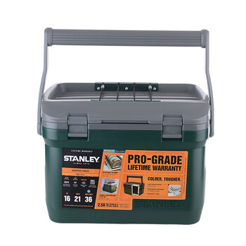 Stanley户外冷藏箱自驾出游保冷保温箱超大便携车载冷藏箱钓鱼小冰箱15L 绿色