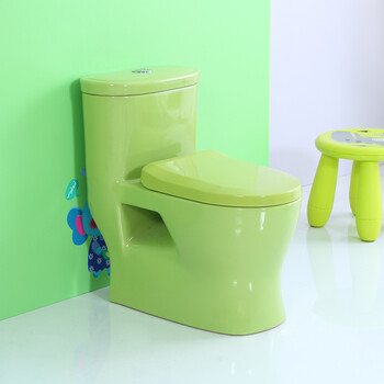 达 儿童幼儿园彩色马桶坐便器陶瓷卫浴座便器小孩马桶 b款绿色 220mm