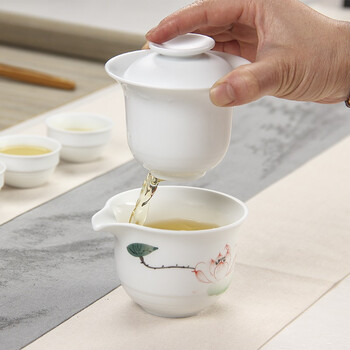 
                                        金镶玉 功夫茶具 清风雅韵套组 陶瓷茶壶茶杯茶海带过滤旅行茶具整套                