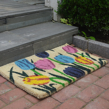 力九和 椰棕除尘垫玄关垫 郁金香彩垫 46*76cm 25mm