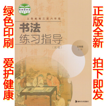 三年级上册书法练习与指导 湖南美术出版社书法练习指导3三上教材课本