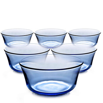 多莱斯 DURALEX2006B法国原装进口钢化玻璃浅蓝色餐碗250ml（6个装）