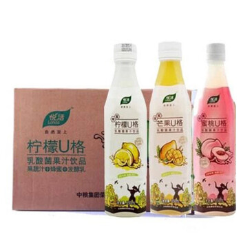 中粮悦活u格 柠檬蜂蜜芒果蜜桃饮料 350ml*15瓶 果味夏季饮品_现价68