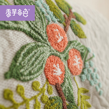 香芋谷色 田园沙发盖巾鲁绣花朵沙发盖布 美式乡村沙发靠背扶手巾 银灰色 210cm*72cm四人沙发巾