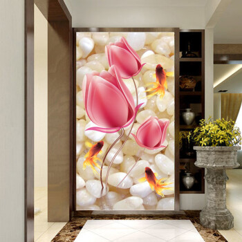
                                        豪咖（HAOKA） 豪咖无缝壁画玄关背景墙布郁金香3D整张墙纸壁布走廊过道装饰画现代简约定制款 无纺布/平方米                