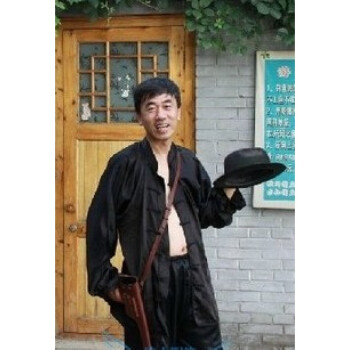 汉奸土匪演出服装夜袭队服装日本子翻译官保安队特务演出服装 黑色