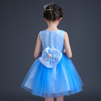 童装女公主裙女童连衣裙六一儿童裙子新款蓝色公主礼服舞蹈演出服