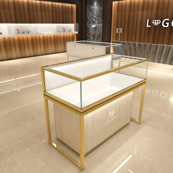 鸿钛 新品仿大理石玻璃首饰柜珠宝展示柜手表眼镜陈列