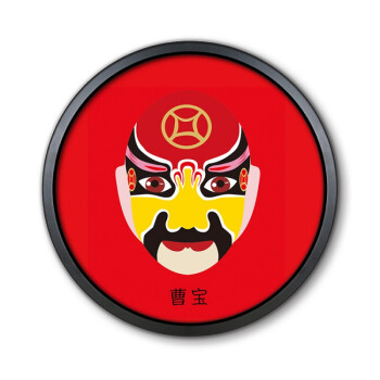 尚心堂五路财神创意脸谱面馆装饰画饭店挂画餐馆重庆火锅餐饮壁画农家
