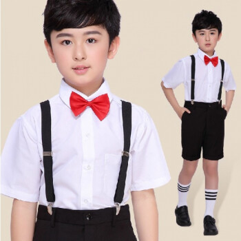 男孩春夏背带裤男童儿童演出服主持人服装小学生表演服合唱服 上衣