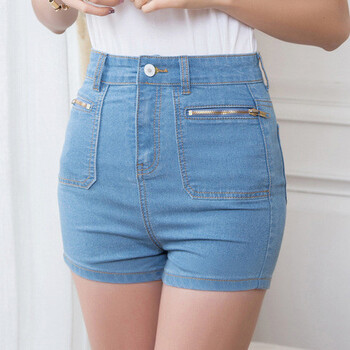 款潮流前线 拉链装饰女装<em>短裤高腰</em>热裤<em>时尚</em>牛
