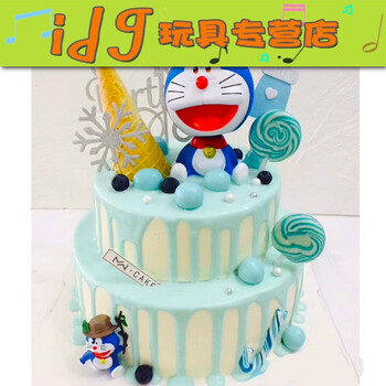 idg新款双层哆啦a梦机器猫生日蛋糕模型样品道具欧式情景水果橱窗 10