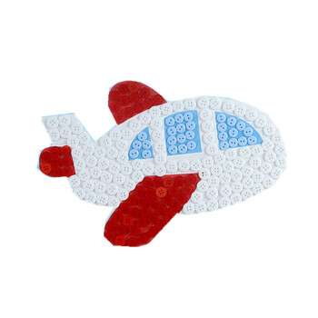 幼儿园儿童手工制作创意纽扣粘贴画花diy材料包 飞机 材料包
