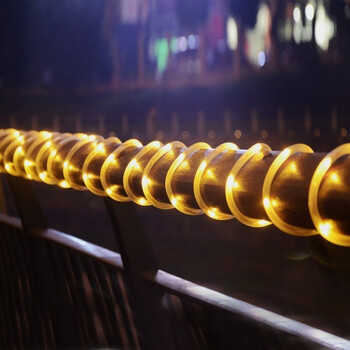 太阳能灯串led彩灯阳台装饰闪灯户外防水家用室外庭院灯带串灯 暖色管