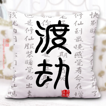 三生修仙渡劫二次元抱枕 动漫周边恶搞笑表情包靠垫入魔三世成仙 渡劫