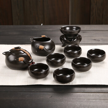 
                                        宇轩 定窑茶具冰裂茶具青瓷茶具套装 紫砂茶具 功夫汝窑茶具盘套装 定窑黑色巧云单茶具                