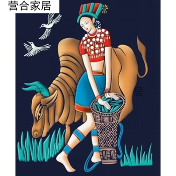 新款2018新品装饰画云南民族风人物画客厅墙画卧室餐厅壁画沙发背景挂